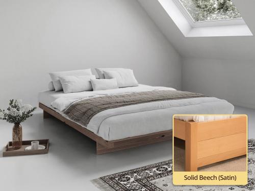 low fuji attic bed no headboard Solid Beech (Satin)