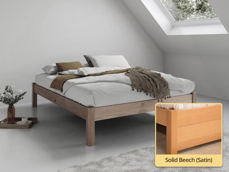platform bed no headboard Solid Beech (Satin)