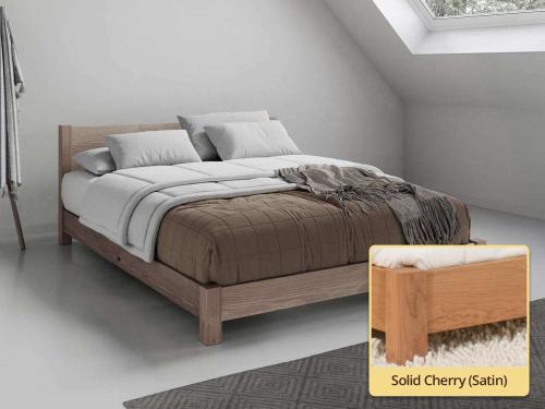 solid cherry low tokyo bed frame
