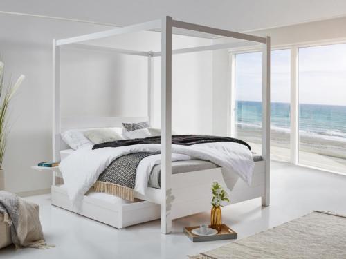 white four poster bed frame by get laid beds