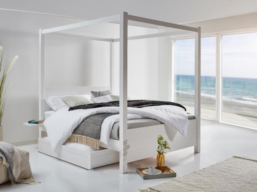 white four poster bed frame by get laid beds