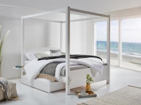 white four poster bed frame by get laid beds