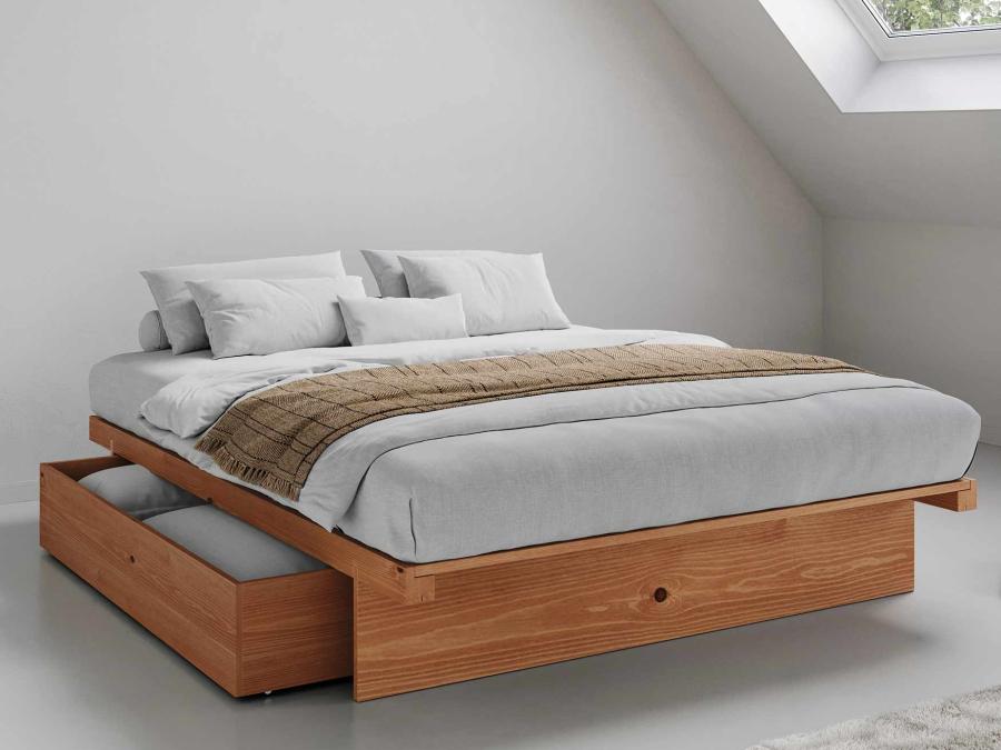 wooden japanese bed frame with storage by get laid beds