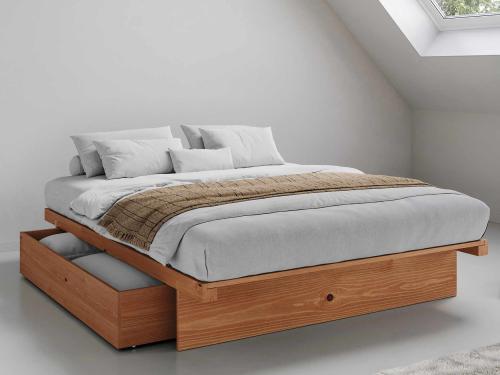wooden japanese bed frame with storage by get laid beds