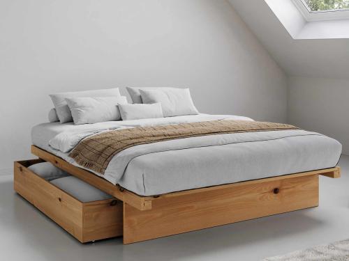 japanese storage bed frame in honey colour by get laid beds