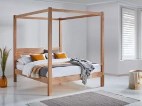 solid ash classic four poster bed by get laid beds