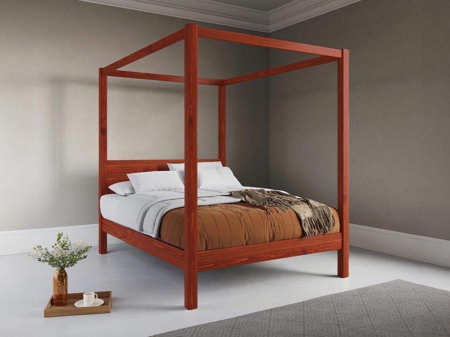 red four poster bed frame by get laid beds