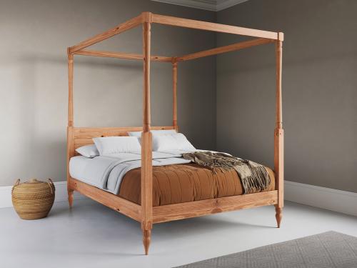 4 poster bed frame solid wood by get laid beds country design cinnamon finish