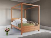 wood four poster bed cinnamon finish