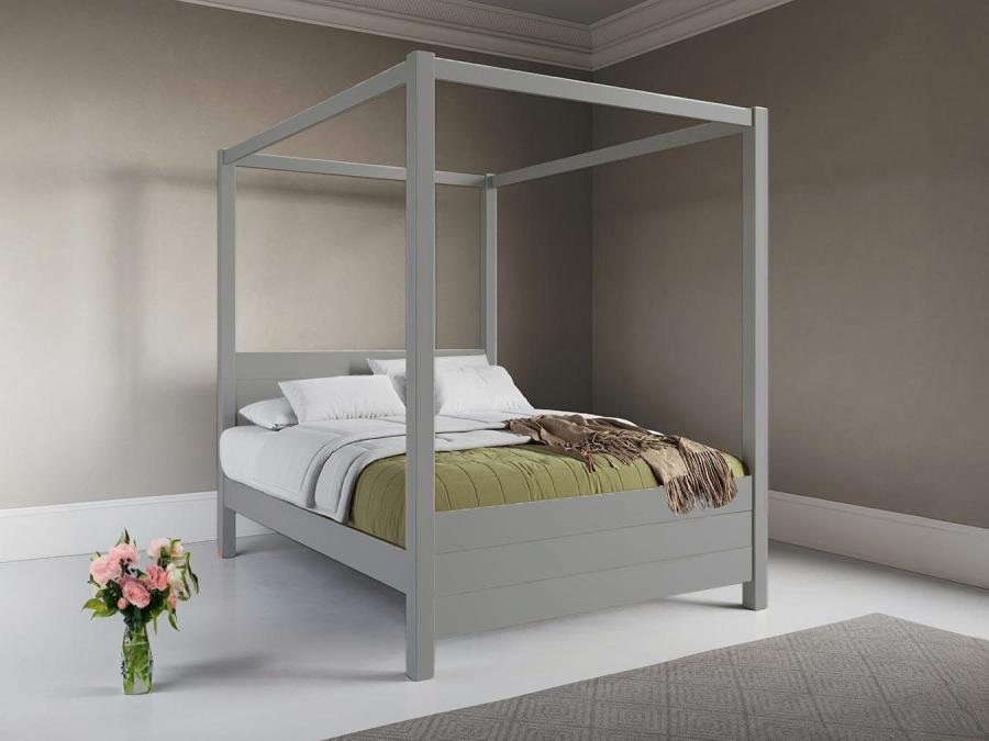 grey four poster canopy bed frame by get laid beds