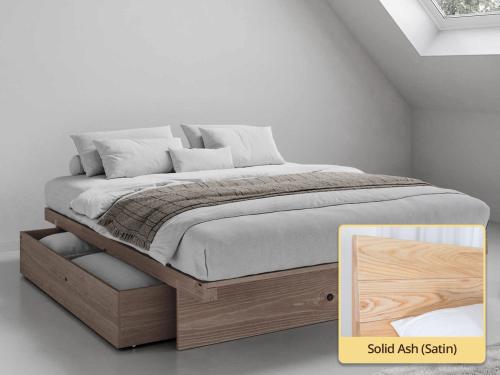 Japanese Storage Bed (No Headboard) solid ash