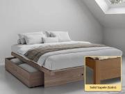 Japanese Storage Bed (No Headboard) solid sapele