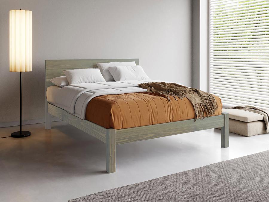 kensington wooden grey wash bed