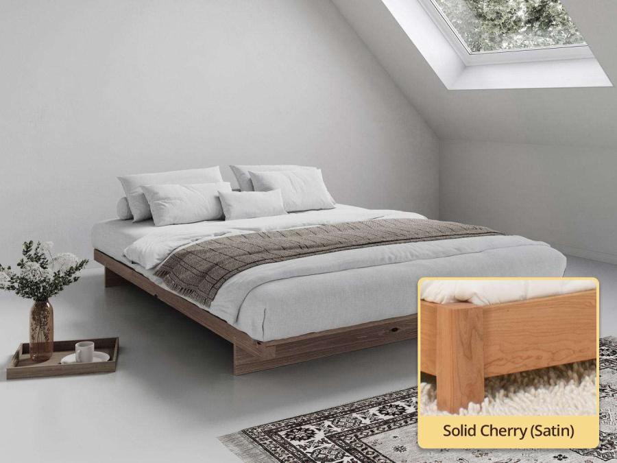 Low Fuji Attic Bed (No Headboard) solid cherry