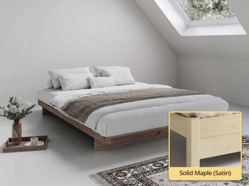 Low Fuji Attic Bed (No Headboard) solid maple