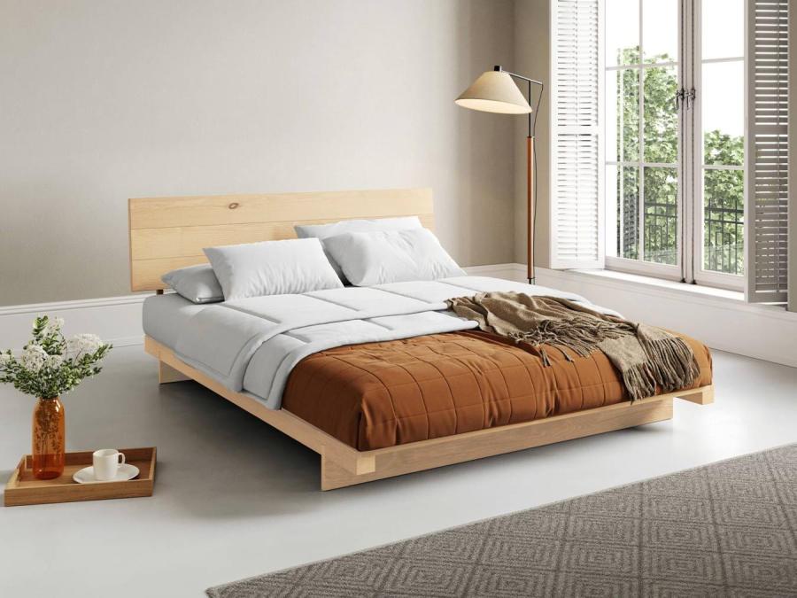 natural untreated wood low fuji attic bed frame