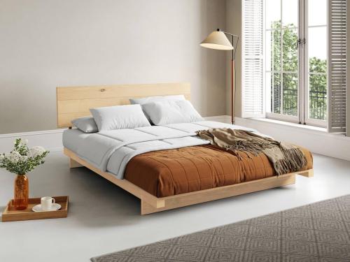 natural untreated wood low fuji attic bed frame