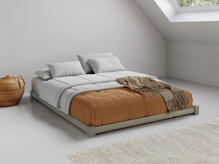 low loft bed grey wash