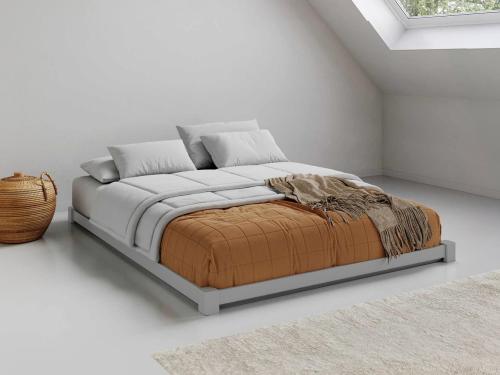 grey low space saver bed