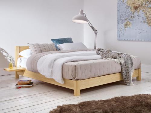 low oriental space saver natural untreated wooden bed frame