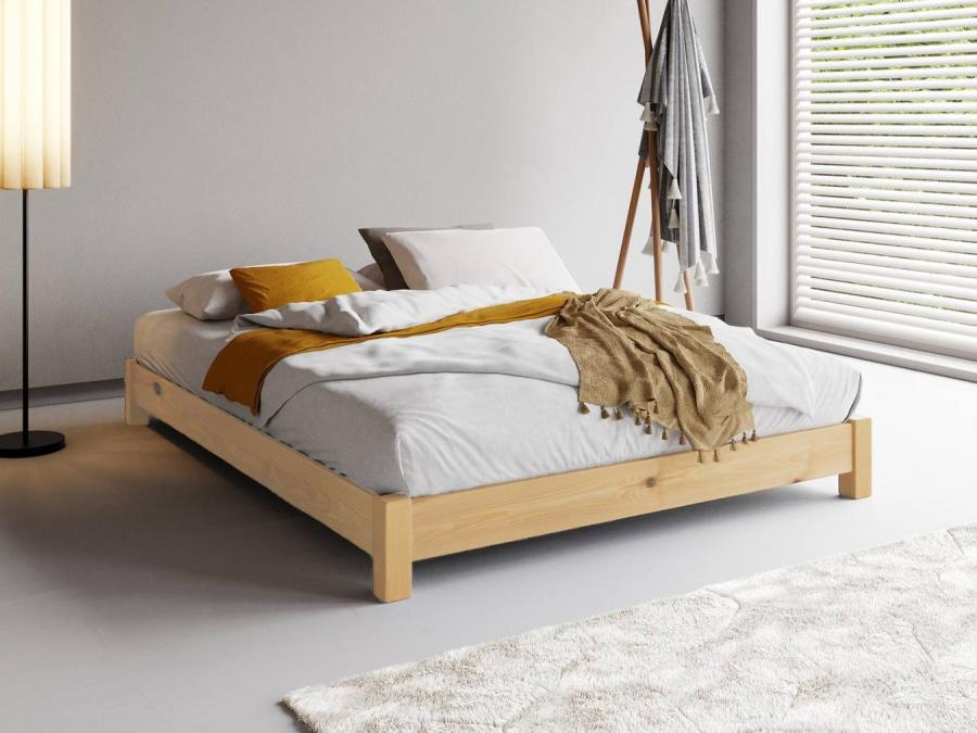 low platform bed natural wood by get laid beds