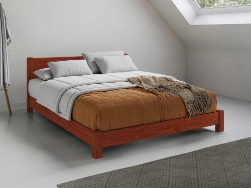 wood red bed frame low tokyo