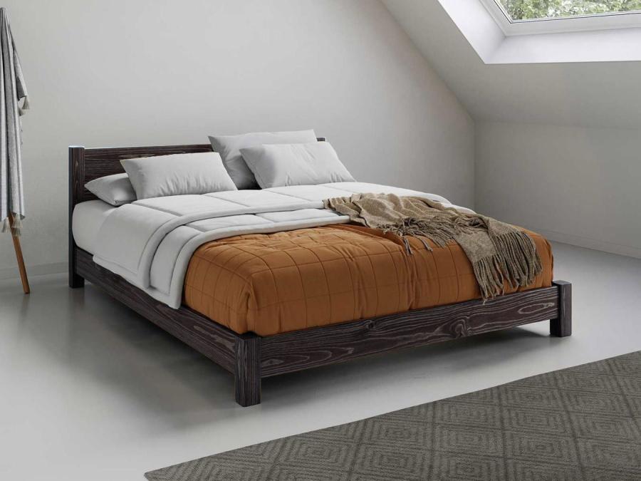 wooden low tokyo bed in black