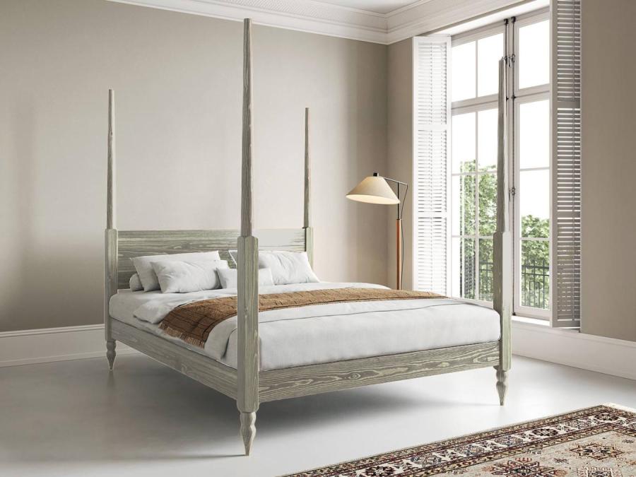 grey wash moroccan four poster bed frame by get laid beds