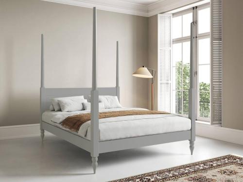 grey wooden four poster bed moroccan design by get laid beds