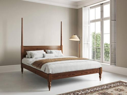 coffee bean moroccan four poster platform bed