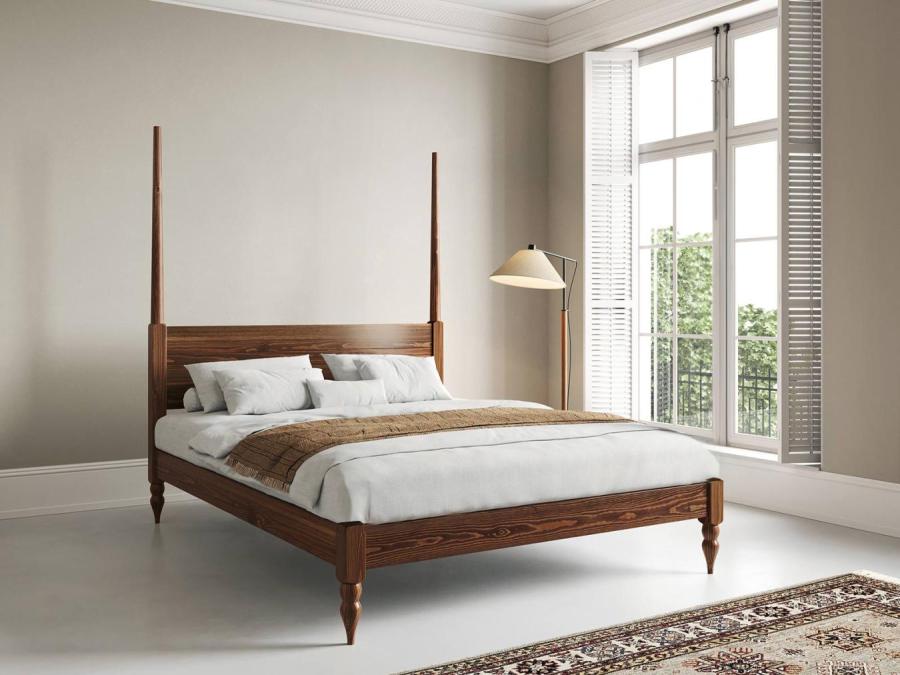 coffee bean moroccan four poster platform bed