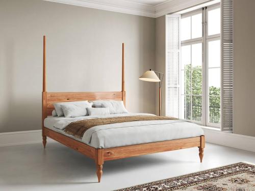cinnamon colour four poster platform bed moroccan design