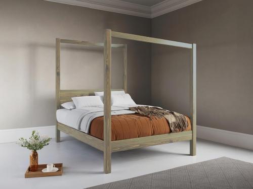 grey wash four poster platform bed frame by get laid beds