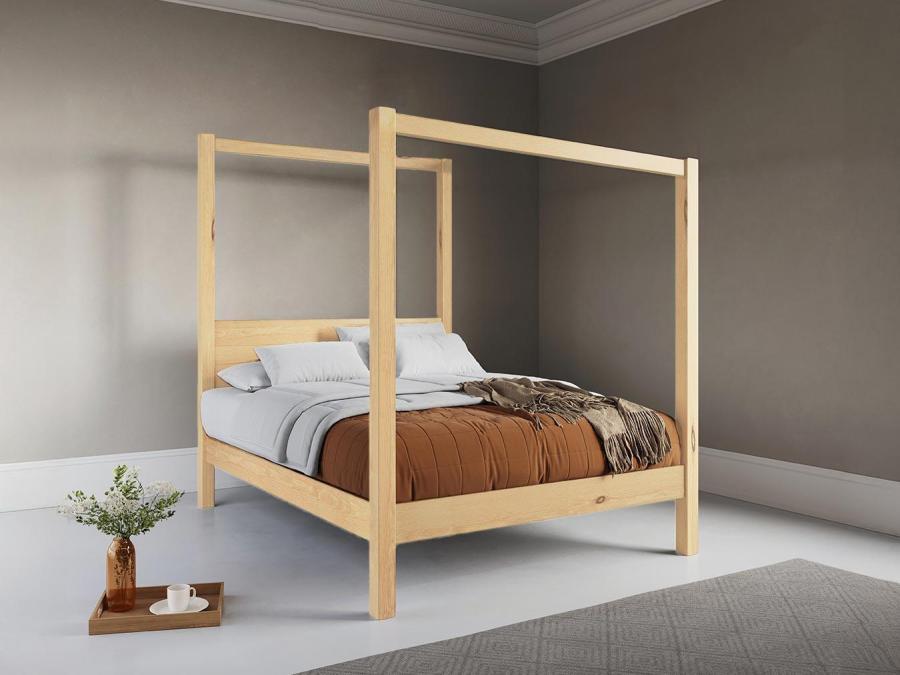 natural wood four poster bed frame new forest design