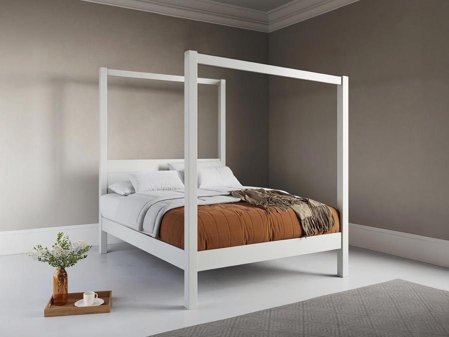 white four psoter bed frame maroccan design by get laid beds