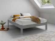 wooden platform bed in grey