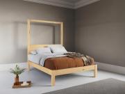 natural untreated wood four poster platform beds