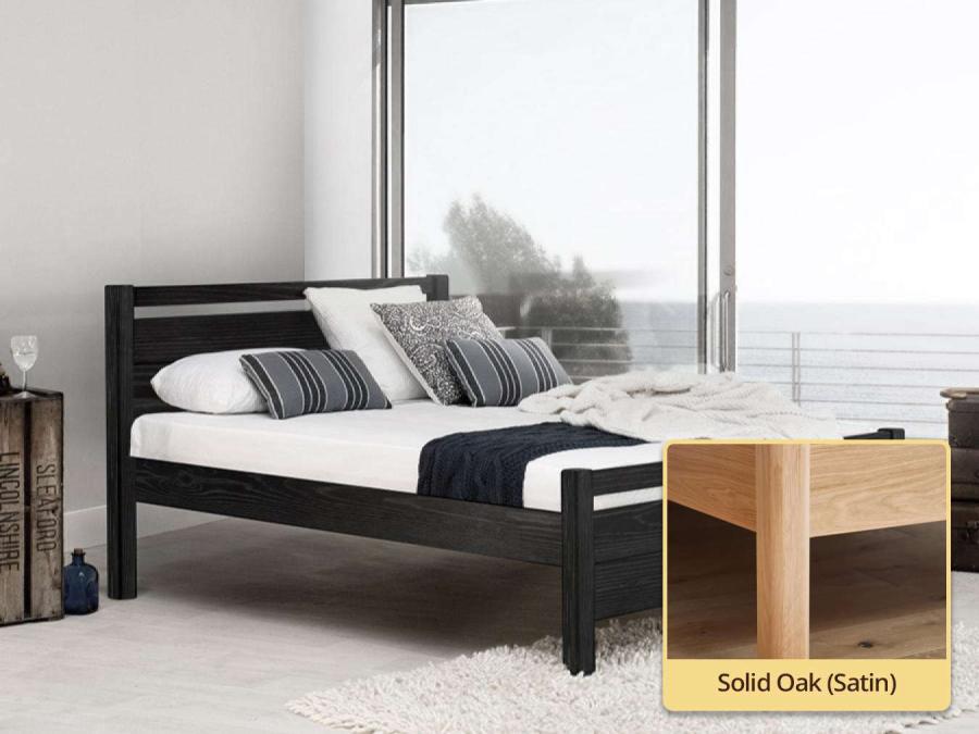 solid oak wooden platform bed
