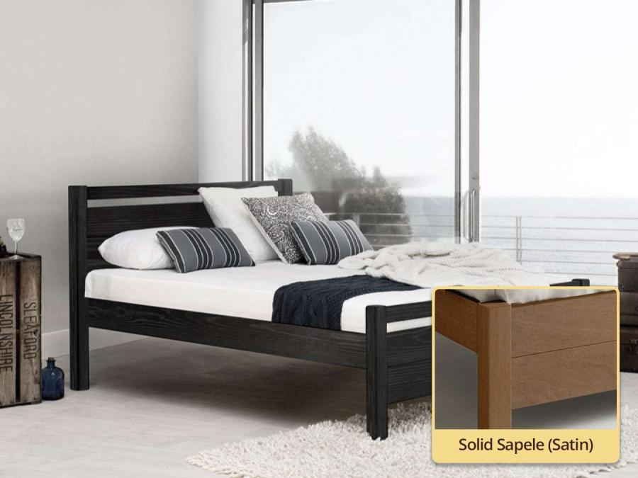 solid sapele wooden cambridge bed frame