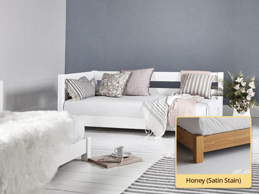 modern ohio wooden day bed in honey colour by get laid beds