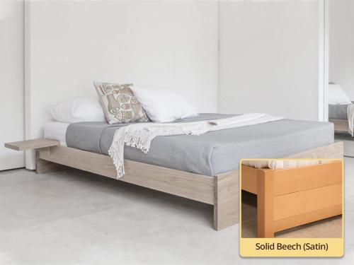 solid beech platform bed frame enkel design without headboard