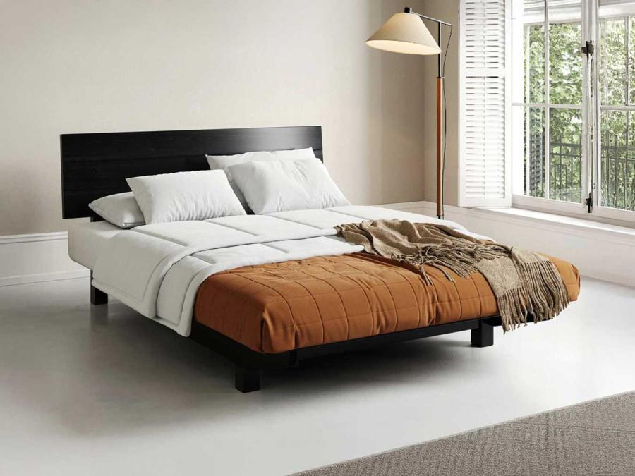 black space saver bed floating design