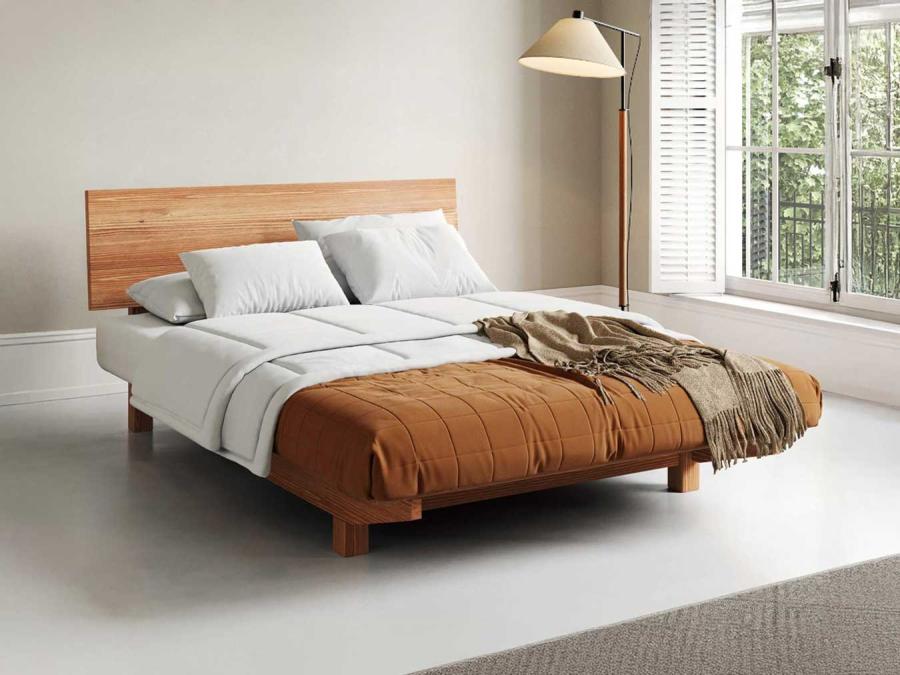 wooden space saver bed frame floating design