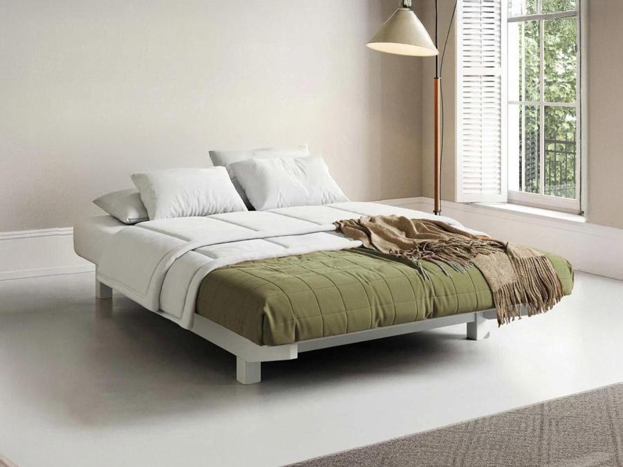 white platform bed floating design by get laid beds