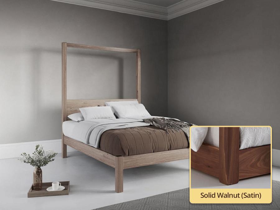 solid walnut four poster platform bed frame
