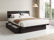 black wooden japanese storage bed