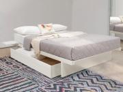 white japanese wooden storage bed without headboard