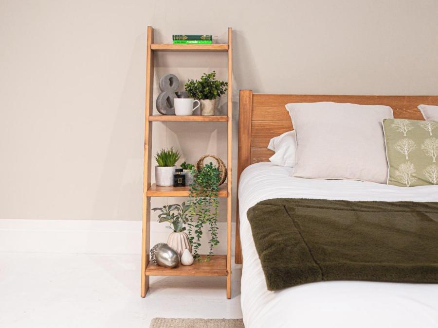 4 tier wooden ladder shelf bedroom shevling unit by get laid beds