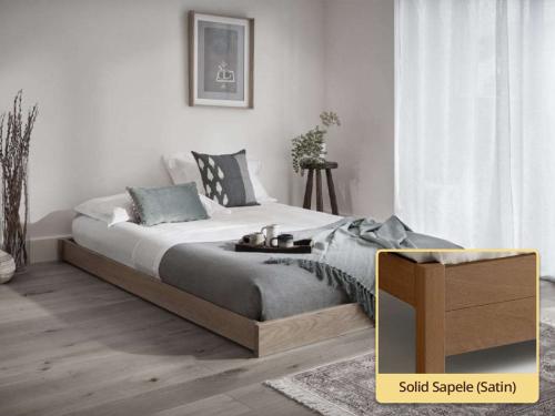 solid sapele low platform enkel design bed