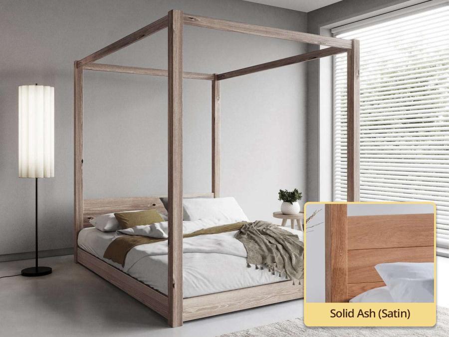 solid ash four poster bed frame by get laid beds